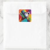 Gorilla-Stil Quadratischer Aufkleber (Tasche)