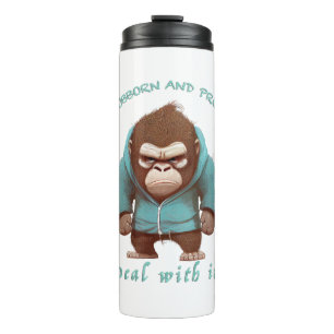 Gorilla Stubborn kümmert sich um Niedlichen zauber Thermosbecher