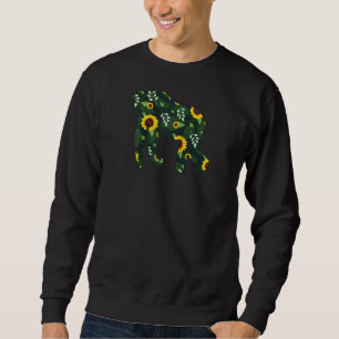 Gorilla Sunflower Girl Floral Ape Animal Hawaii Sweatshirt