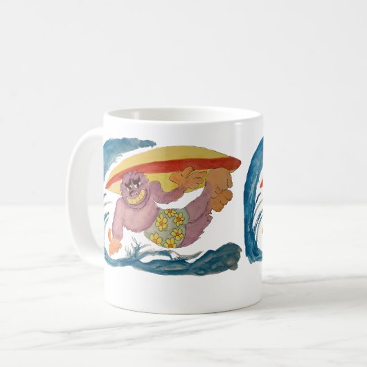 Gorilla Surfer Kaffeetasse (Vorderseite Links)