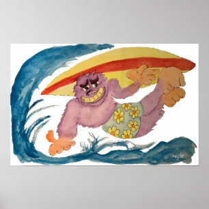 Gorilla Surfer Poster