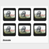 Gorilla-Tracht- Prügelverärgerter Quadratischer Aufkleber (Blatt)