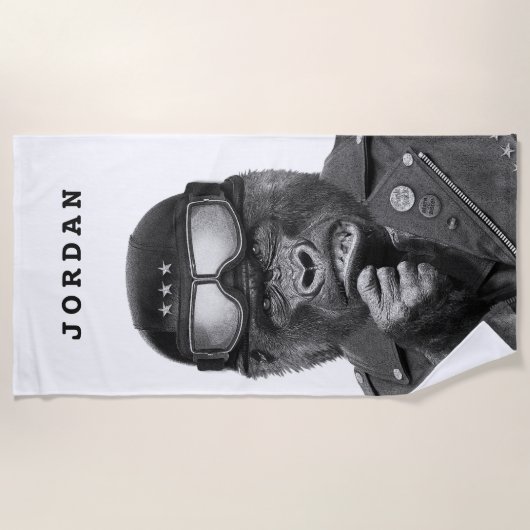 Gorilla-Typ | addieren Ihren Namen Strandtuch (Vorderseite)