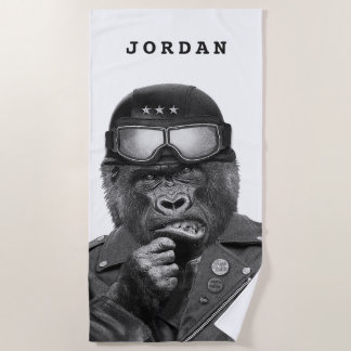 Gorilla-Typ | addieren Ihren Namen Strandtuch