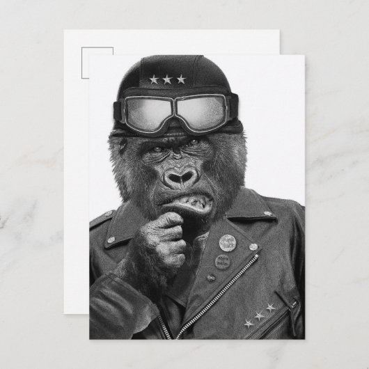 Gorilla Typ Postkarte (Vorne/Hinten)