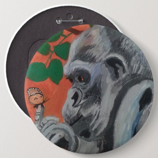 Gorilla- u. Schmetterlingsknopf Button (Vorne & Hinten)