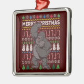 Gorilla Ugly Christmas Sweater Wildlife Series Ornament Aus Metall (Links)