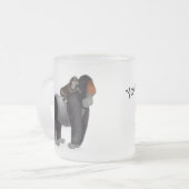Gorilla und Baby "Großvater" mattierte Tasse (Vorderseite Links)