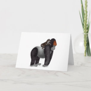 Gorilla und Baby Vatertag Karte