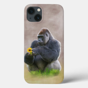 Gorilla und gelbes Gänseblümchen Case-Mate iPhone Hülle