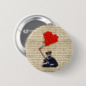 Gorilla und Herzblasen Button (Vorne & Hinten)