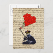 Gorilla und Herzblasen Postkarte (Vorne/Hinten)