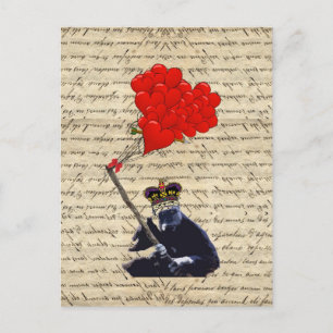 Gorilla und Herzblasen Postkarte