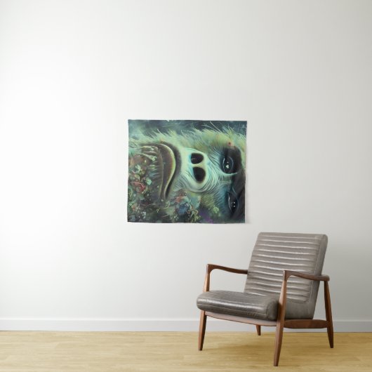 Gorilla und Pflanze Wandteppich (Beispiel (Horizontal))