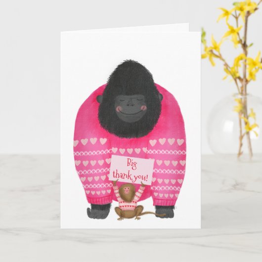 Gorilla und Pygmäen-Marmoset 'Big Dankeschön'-Kart Karte (Gelbe Blume)