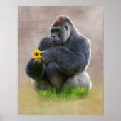 Gorilla und Yellow Daisy Poster (Vorne)