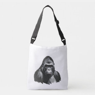 Gorilla Vector Graphic Art Portrait Animal Spirit Tragetaschen Mit Langen Trägern