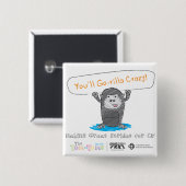 Gorilla verrückt! button (Vorne & Hinten)