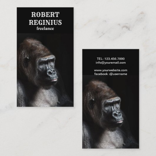 Gorilla Visitenkarte (Vorne/Hinten)