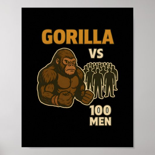 Gorilla vs 100 men epic battle poster (Vorne)