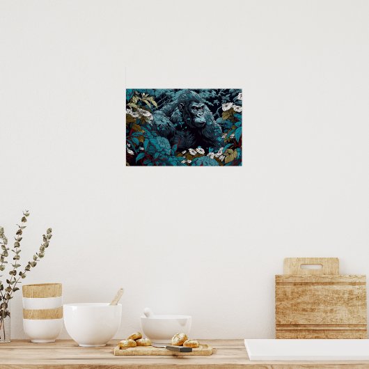 Gorilla Wall Poster, Art Illustration Poster (Küche)