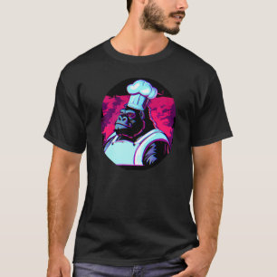 Gorilla Watercolor Cyberpunk Blueprint Vintageclot T-Shirt