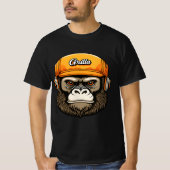 Gorilla wearing headphones fun T-Shirt (Vorderseite)