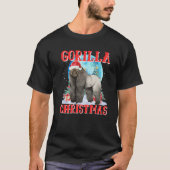 Gorilla Weihnachtsmannmütze Weihnachten Lighting P T-Shirt (Vorderseite)