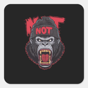 Gorilla Wild Affe Quadratischer Aufkleber