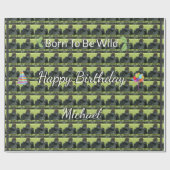 Gorilla Wild Pattern Birthday Theme Geschenkpapier (Flach)