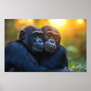 Gorilla Wildtier entspanntes Porträt Poster