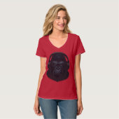 Gorilla with Headphones — Fierce Music Lover  T-Shirt (Vorderseite Vollansicht)
