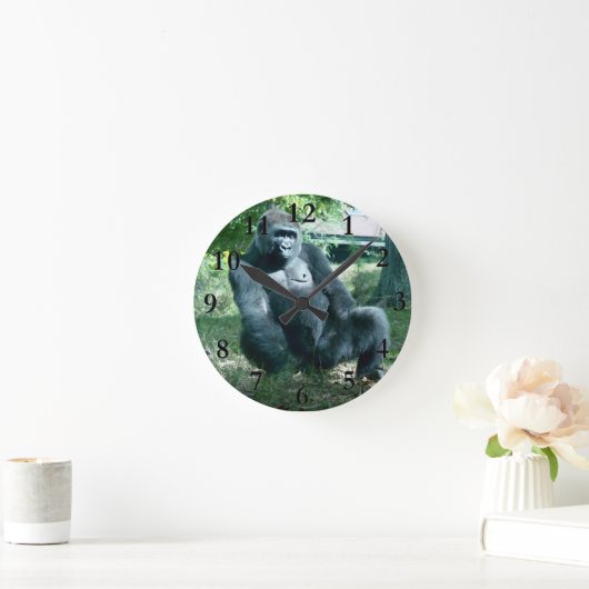 Gorilla-Wohngestaltung Runde Wanduhr (Zuhause)