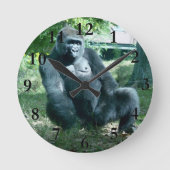 Gorilla-Wohngestaltung Runde Wanduhr (Vorderseite)