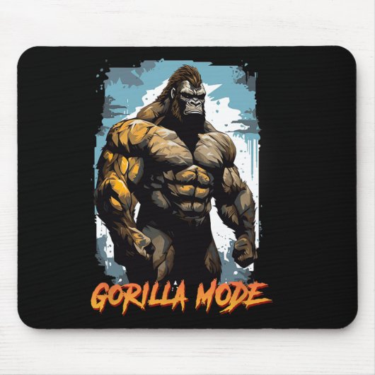 Gorilla Workout T-Shirts Gorilla-Modus-Gym und Bod Mousepad (Vorne)