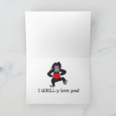 Gorilla-y Liebe Sie Valentinstag-Karte Karte (Innenseite)