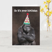 Gorilla Yay Geburtstag Karte (Gelbe Blume)