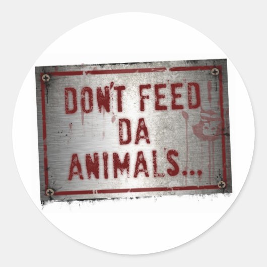 Gorilla Zoe Sticker - Füttre keine Da Animals (Vorderseite)