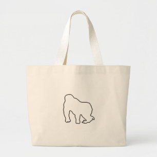 Gorilla-Zoe-Tasche - Gorilla-Kontur Jumbo Stoffbeutel