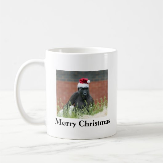 Gorilla zu Weihnachten Kaffeetasse (Links)