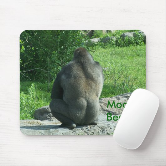 Gorillarückseite, Mond-Strahlen Mousepad (Mit Mouse)