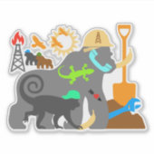 Gorillas am Arbeitsplatz Aufkleber (Vorderseite)