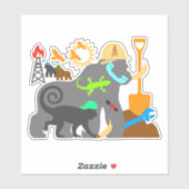 Gorillas am Arbeitsplatz Aufkleber (Blatt)