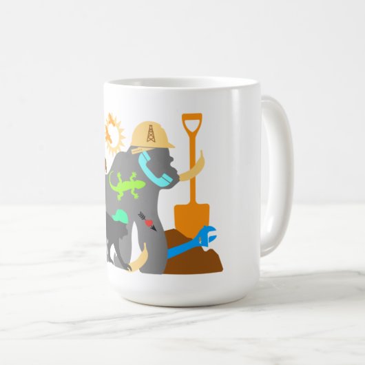 Gorillas am Arbeitsplatz Kaffeetasse (VorderseiteRechts)