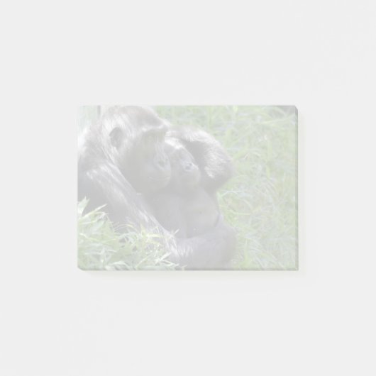 Gorillas Kibibi und Moke im Nationalpark Post-it Klebezettel (Vorderseite)