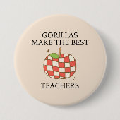 Gorillas machen die besten Lehrer zum Apfel Button (Vorderseite)