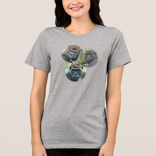 Gorillas Make Me Smile Tri-Blend Shirt (Vorderseite)