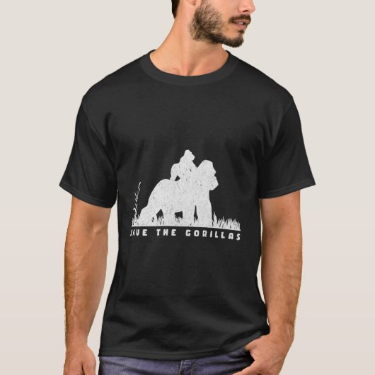 Gorillas Mama Baby Gorilla gerettet T-Shirt (Vorderseite)