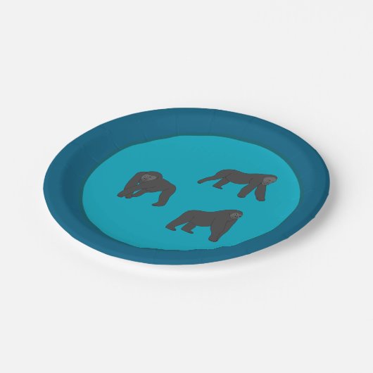 Gorillas Pappteller (Schrägansicht)