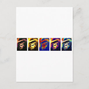Gorillas Pop Art Postkarte